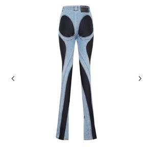 Mugler bi-material spiral jeans